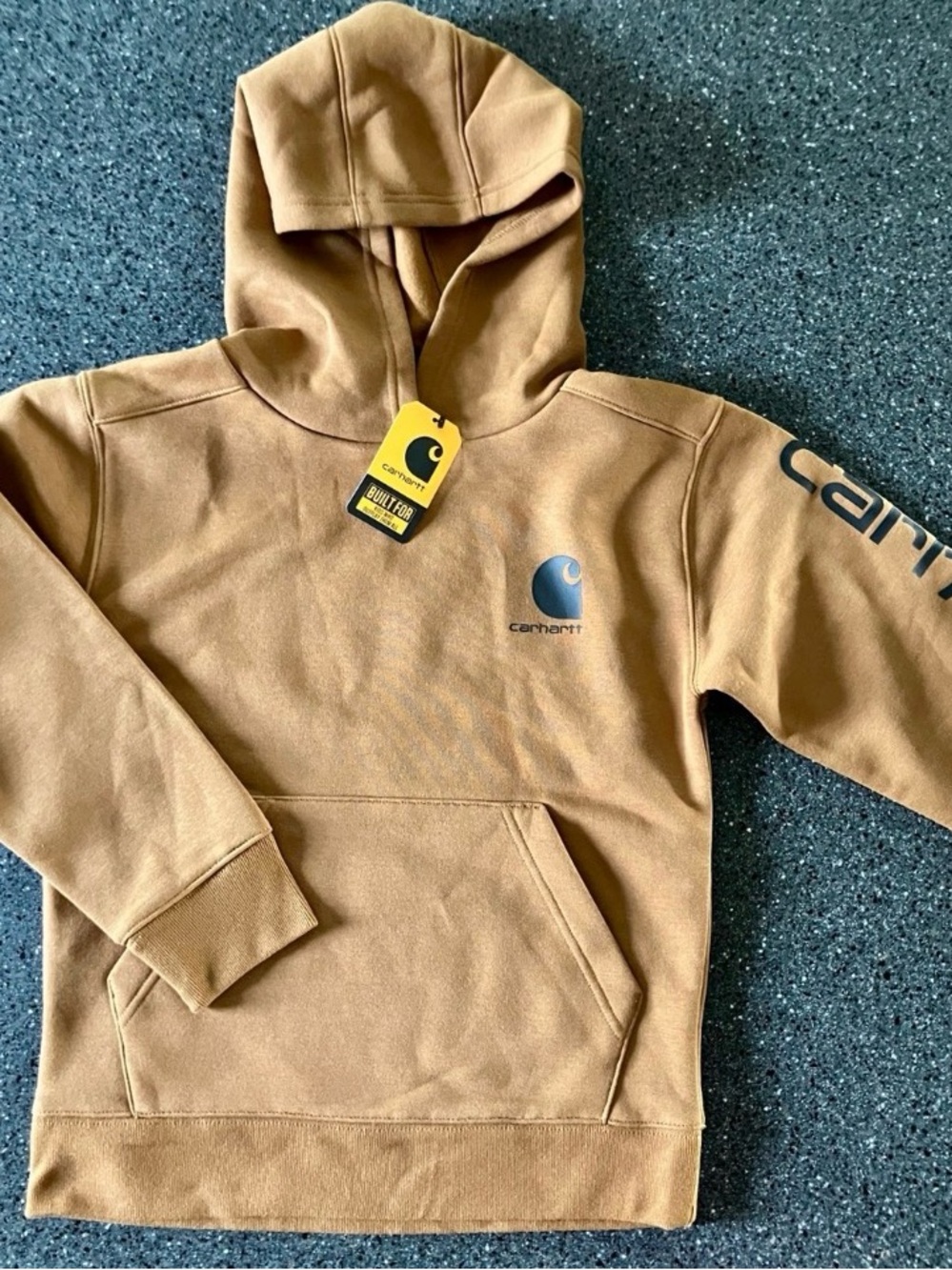 Carhartt Tan/Brown Logo Hooded Sweatshirt